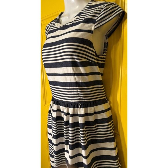 Betsy Johnson Dress Size 6‎ 100% Cotton Stripes Cap Sleeve - Picture 6 of 6